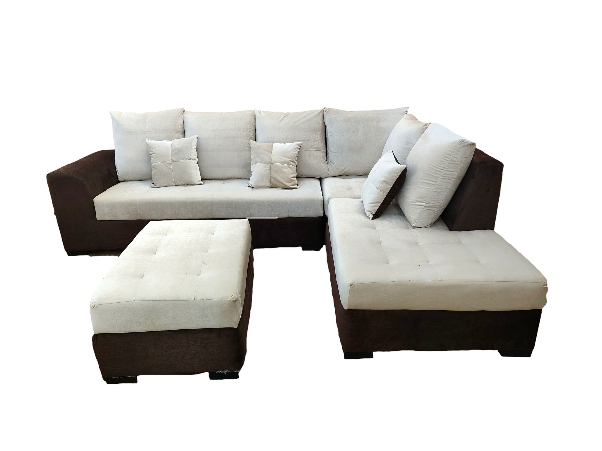 Standard Designer L Shape Fabric Sofa Set
