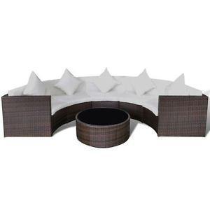 Faɗuwar rana ta Yamma Solana 3 Piece Curved Rattan Section Section