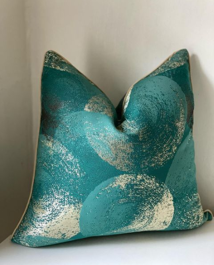 Teal Pattern on Blend Pillow