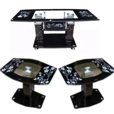 Tempered Glass Coffee Table + 2 side table