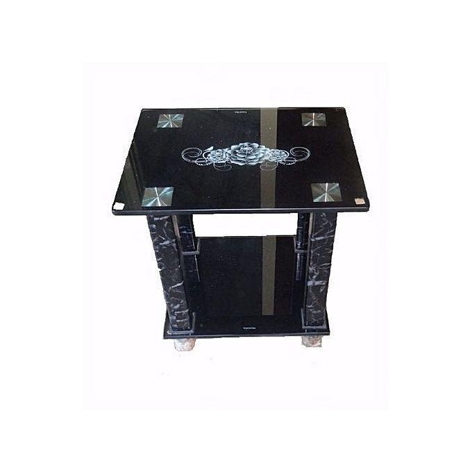 Tempered Glass Side Stool Coffee Table-REC