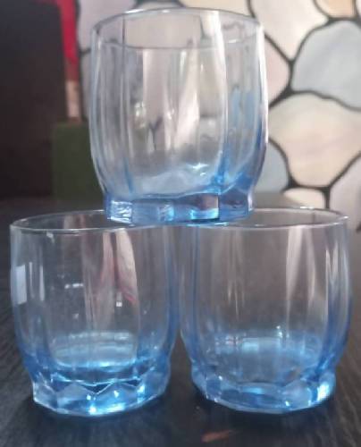 Transparent blue wine/whisky glasses(4 set)