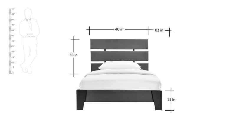 Triple Slats Headboard Single Bed-6x4.5ft Home Office Garden | HOG-HomeOfficeGarden | online marketplace