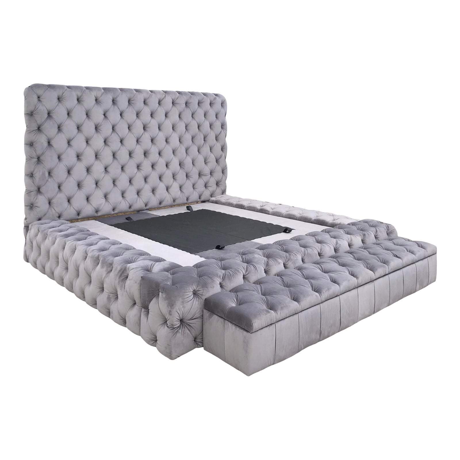 Tufted Platform King Bedframe & Upholstered Storage Bench Home Office Garden | HOG-HomeOfficeGarden | online marketplace