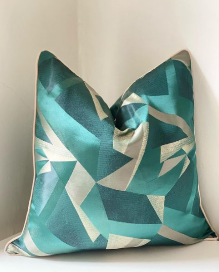 Turquoise Pattern on Blend Pillow