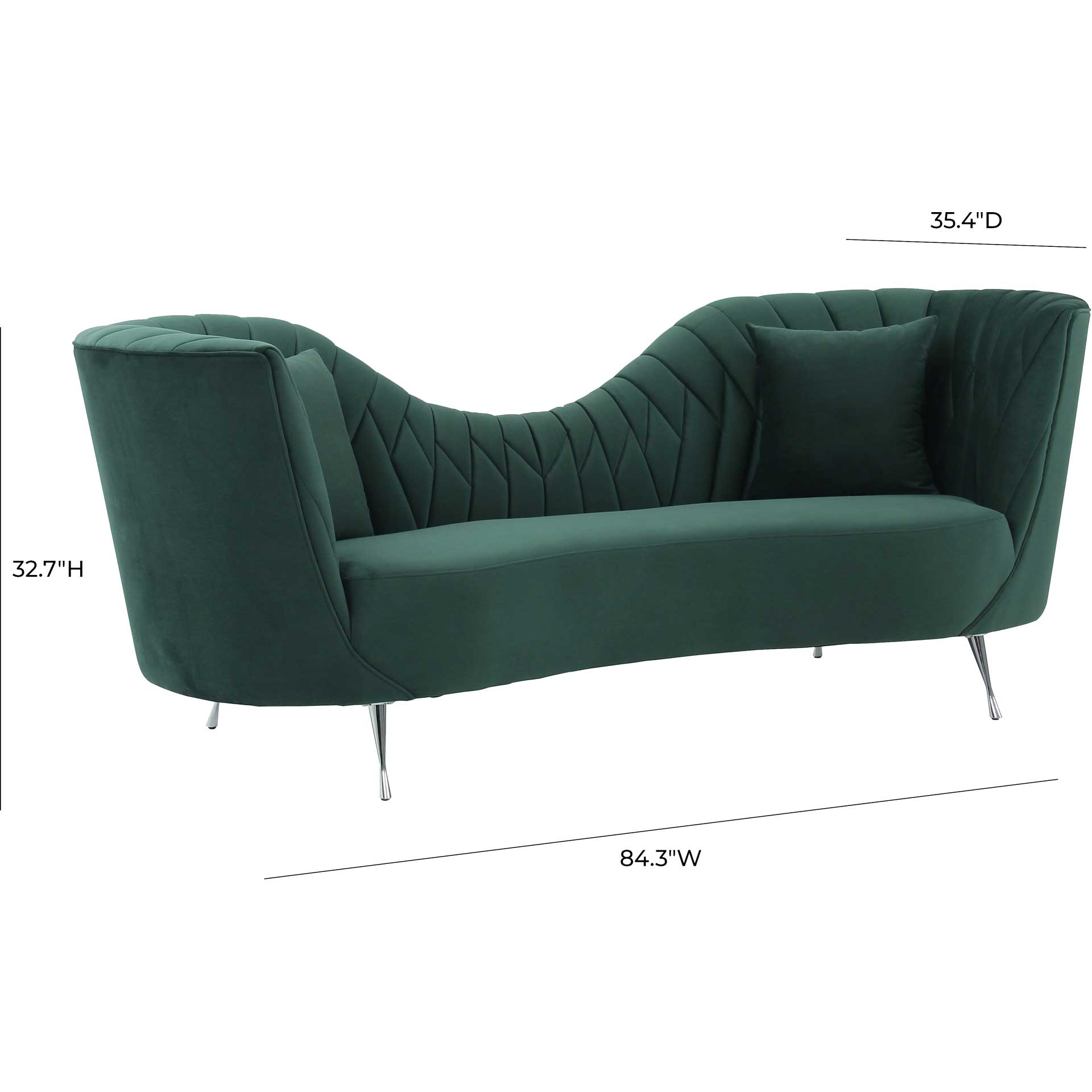 Velvet Sofa Forest Green  Home Office Garden | HOG-HomeOfficeGarden | HOG-Home.Office.Garden