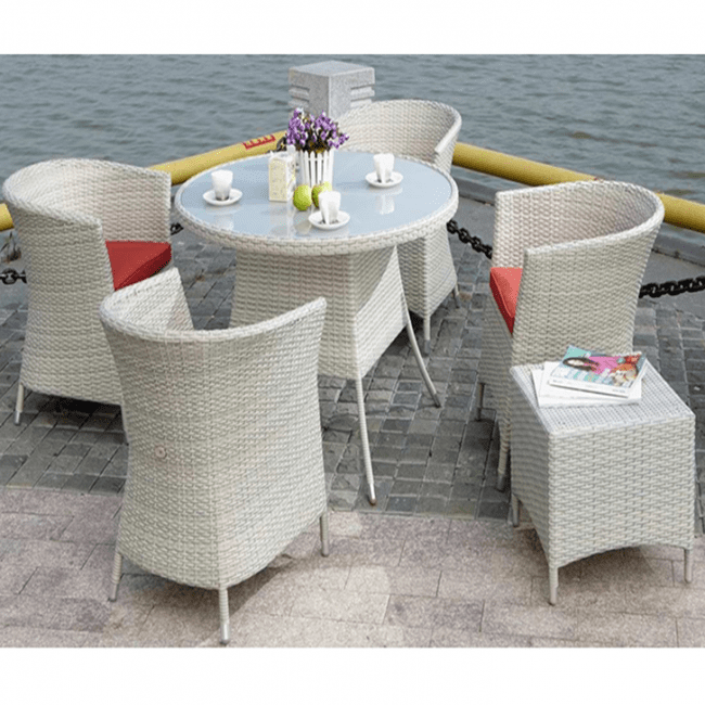 Weedoo 6 Unit Ita gbangba Rattan Garden Patio Ṣeto