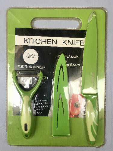 Waltmann and Sohn Kitchen Knife & Peeler and Cutting Board - 4 Piece Set