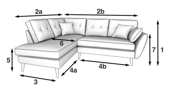  Zinc Right Hand Sectional Sofa Home Office Garden | HOG-HomeOfficeGarden | HOG-Home.Office.Garden