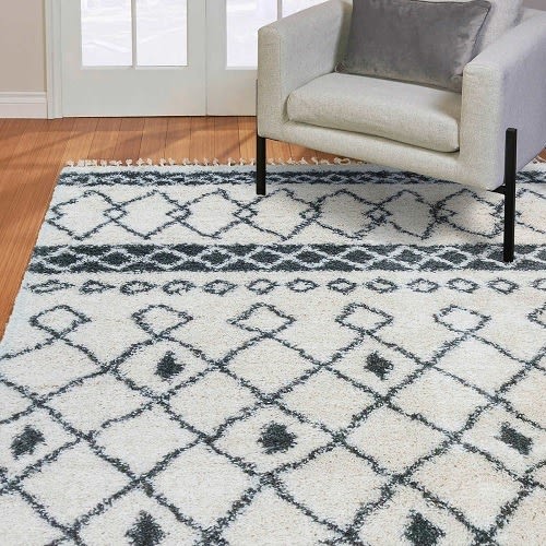 Zurich Shag Rug, Catina Collection White 7*10