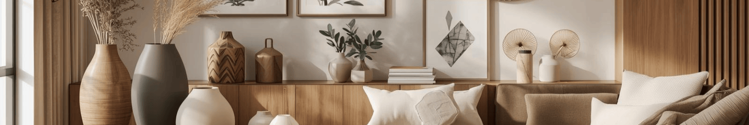 Decor category banner with wall art and decorative accessories