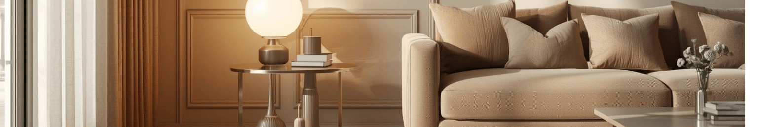 Side tables collection banner in a modern living room