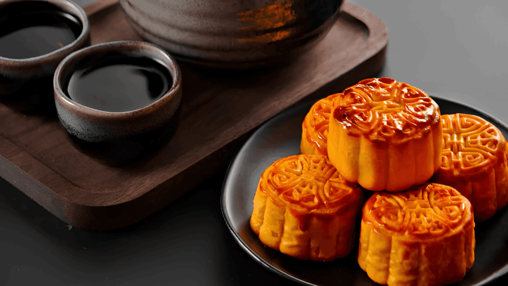 Teochew mooncakes served with traditional tea pairing for Mid-Autumn Festival celebration and cultural dining experience