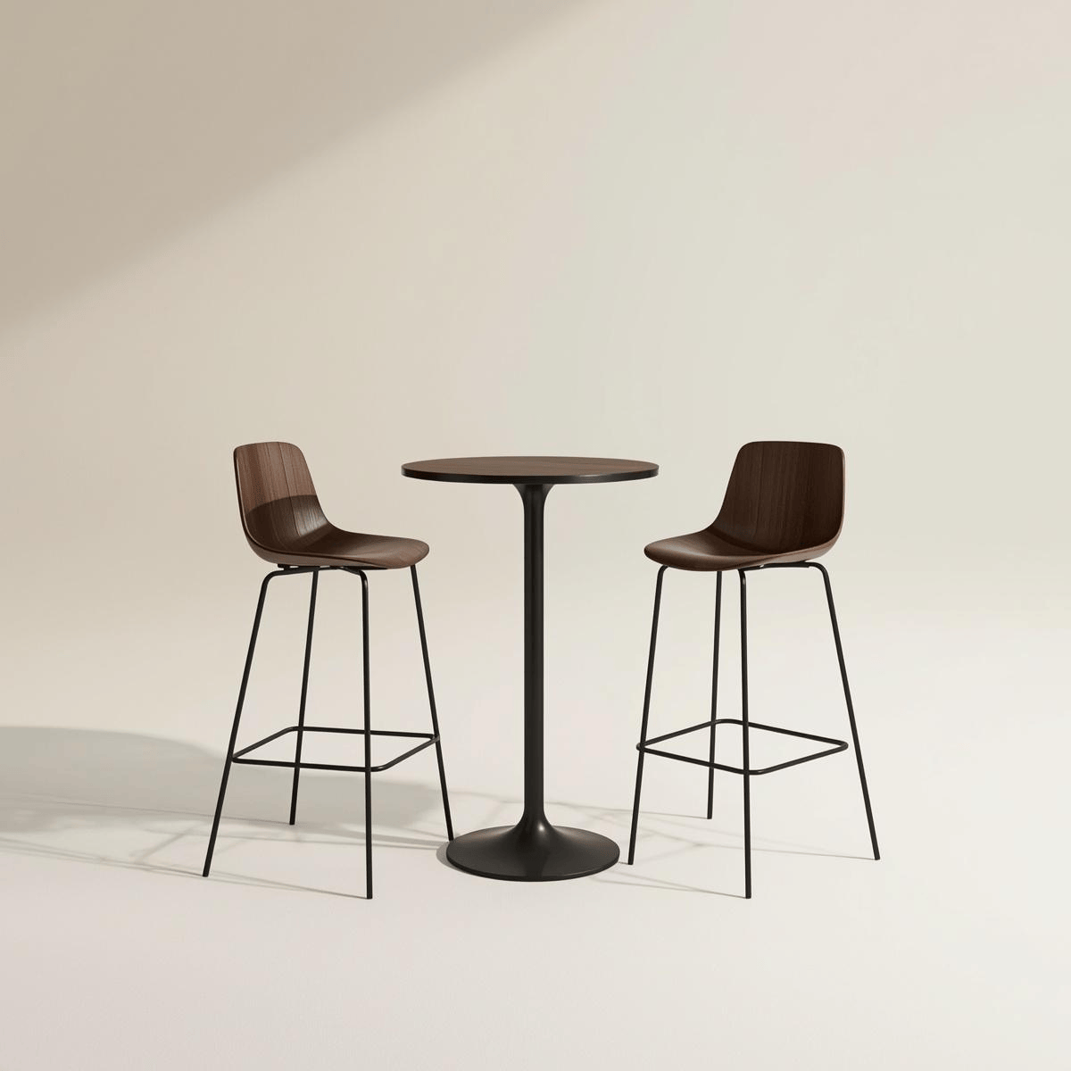 Modern bar furniture set with bar stools and table for home or lounge use
