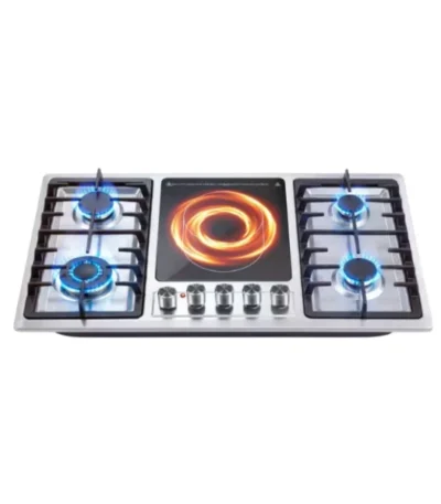4-Burner Built-in Hybrid Cooktop with Electric Induction Hotplate – main product view