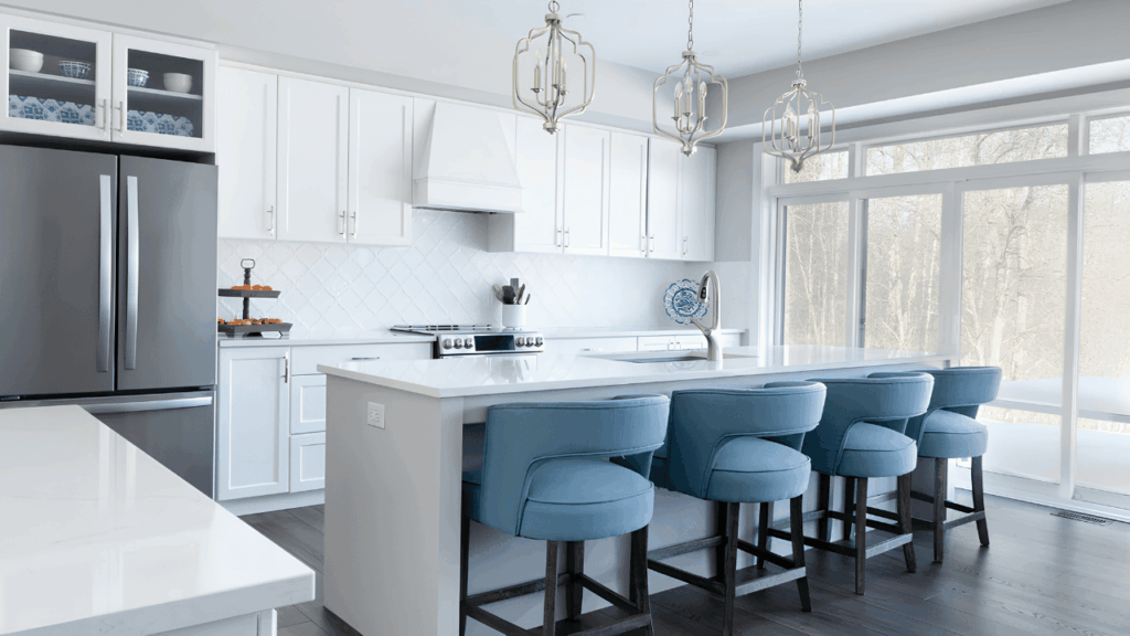 Modern kitchen interior with organized cabinetry, appliances, and functional workspace layout, illustrating how simple design fixes can reduce complexity and save time in daily cooking routines.