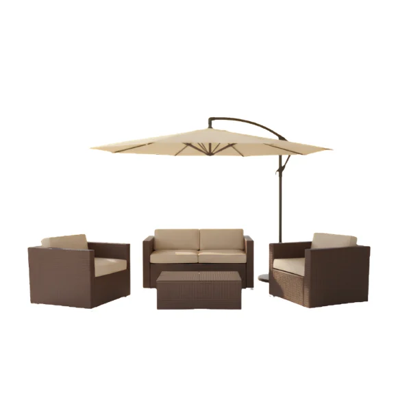 Bahia Garden Rattan Sofa Set with Parasol – main product view