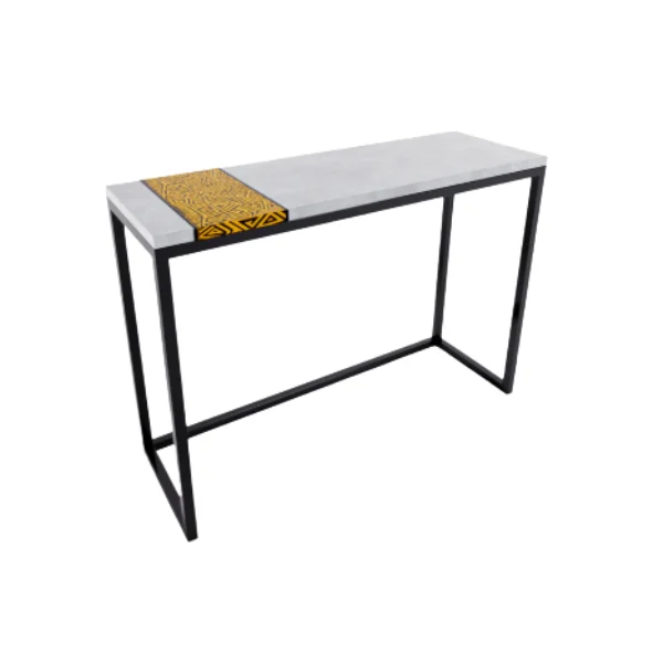 Ireti Console Table – slim rectangular console with collapsible open-frame metal base