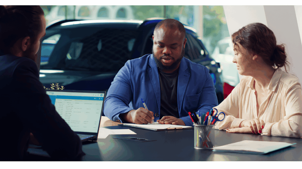 Car accident lawyer reviewing hit and run crash reconstruction details to support investigation and injury compensation claims.