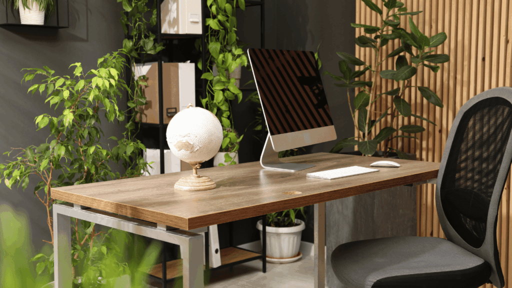 Biophilic home décor featuring indoor plants, natural materials, and DIY design elements that bring nature into living spaces.