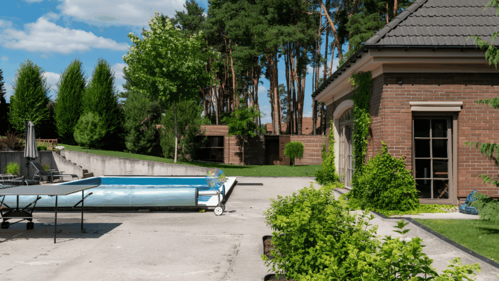 Clean and well-maintained residential swimming pool highlighting the importance of regular pool cleaning for safety, hygiene, and long-term maintenance.
