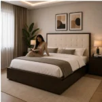 Afydecor Bed with Tufted Headboard 6 × 4ft – product view 2