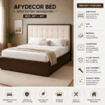 Afydecor Bed with Tufted Headboard 6 × 4ft – product view 4