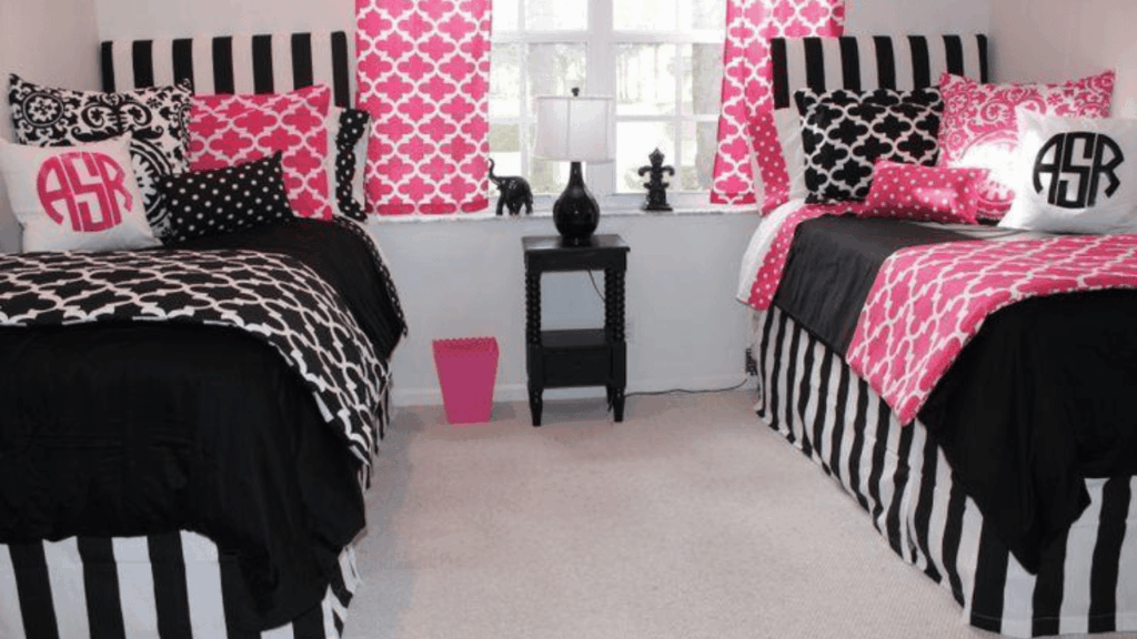 Stylish dorm room with practical furniture and student-friendly décor