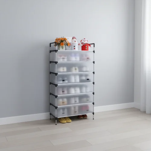 7 layer dustproof shoe rack – main product view