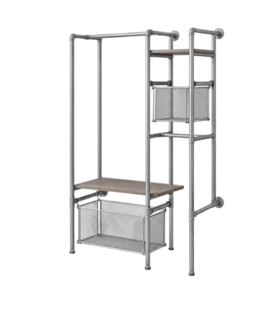 Neu Home Wall Mounted Closet With 2 Hanging Bars And Baskets - main product view
