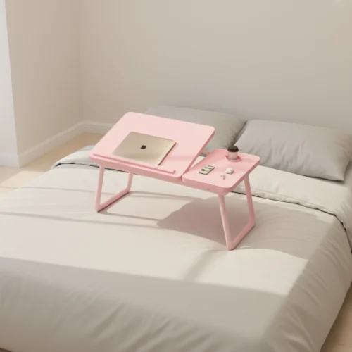 Adjustable Foldable Laptop & Bed Table/Desk Pink – main product view