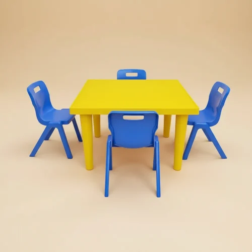Champion Kiddies Plastic Table +4 Strong S Chairs Set – main product view