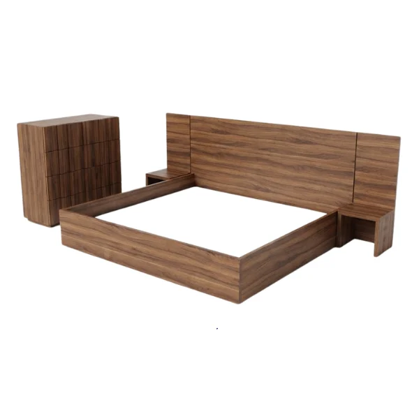 Platform Bed Frame Design with Chest of 8 Drawers