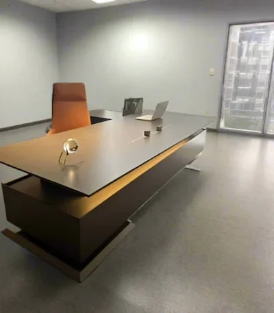 Executive Office Table and Bookshelf - main product view
