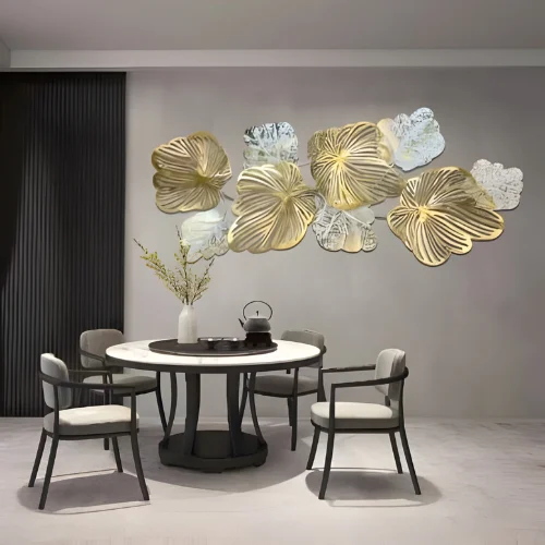 Gold & Silver Floral Wall Art – main product view