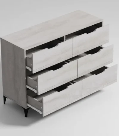 6 Drawer with Double Dresser - front product view