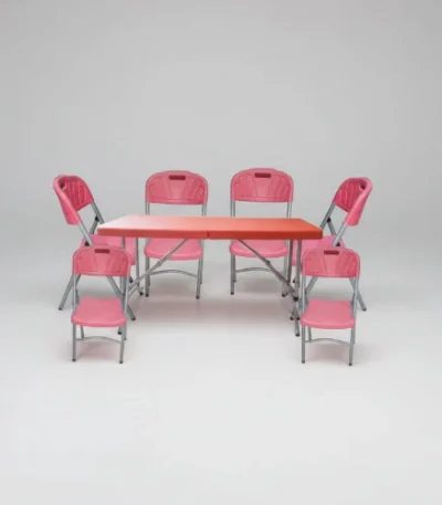 6-Seater Plastic Table + 6 Chairs - main product view
