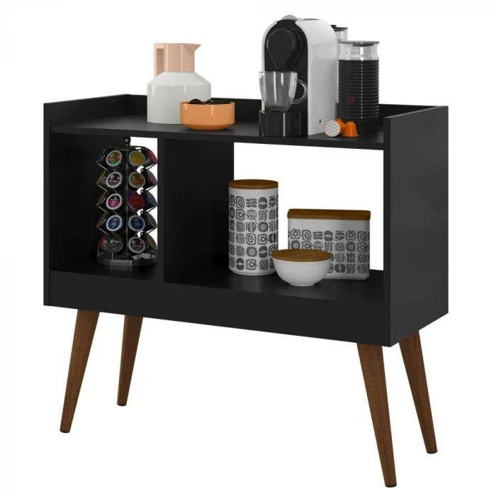 Black Coffee Corner Shelf - front product view