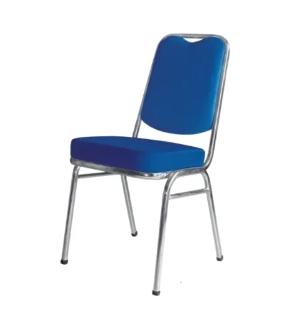 Chrome-Frame Banquet Chair – Blue – main product view