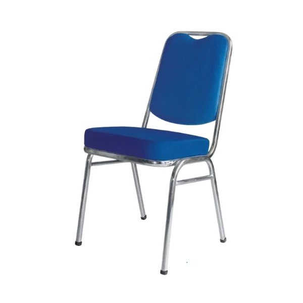 Chrome-Frame Banquet Chair – Blue – main product view