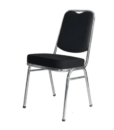 Chrome-Frame Banquet Chair – Black – main product view