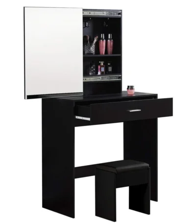 Black Dressing Table Make Up Desk - front product view