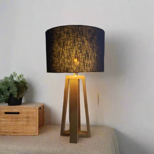 Bamboo Table Lamp with Linen Shade – main product view
