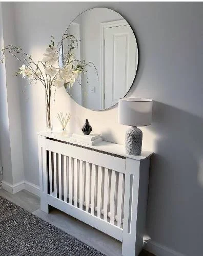 Console with Round Mirror - front product view