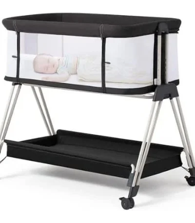 Fodoss Baby Bassinet Bedside Sleeper with Wheels and Storage Tray – main product view