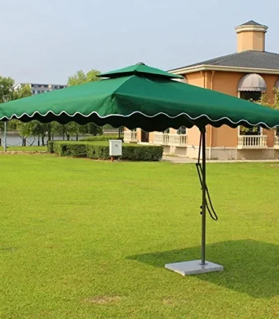 Invezo Impression 2.2 Sq Mtr. Square Garden Umbrella (Green) with Heavy Base. – main product view