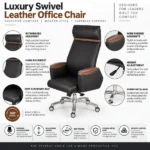 Luxury Swivel Leather Office Chair - additional product view