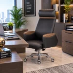 Luxury Swivel Leather Office Chair - detail view
