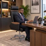 Luxury Swivel Leather Office Chair - alternate product view