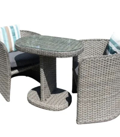 2 Seater Compact Rattan Bistro Furniture Set - main product view